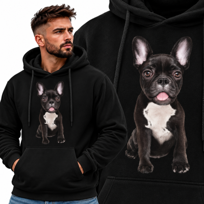 BLUZA Z KAPTUREM ZWIERZĘTA  DOG FRANCUSKI 2